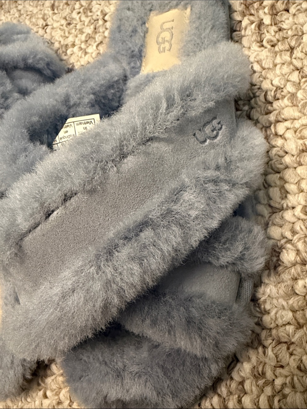 UGG Women's Shearling Crisscross Slide - Dusty Blue - Picture 6 of 6